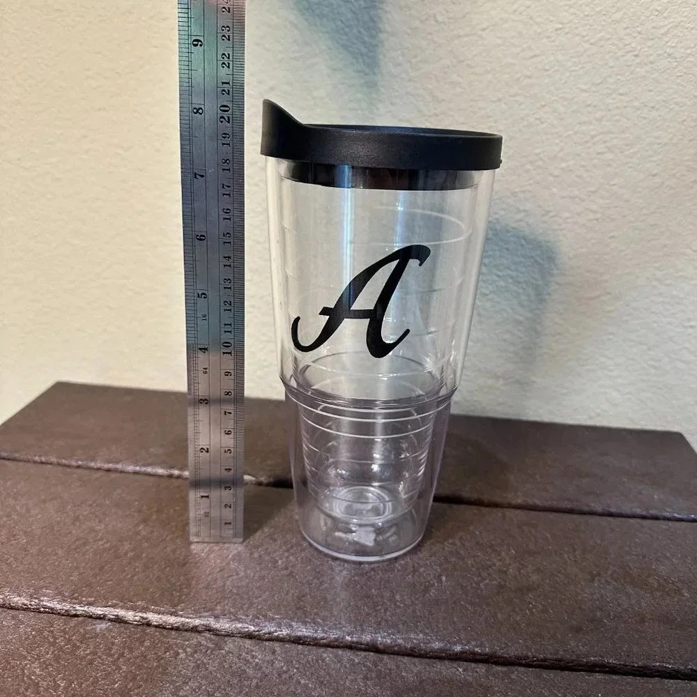 COPY - 24 Oz TERVIS Black Monogrammed “A” Like New Drinks Cup Tumbler Mug